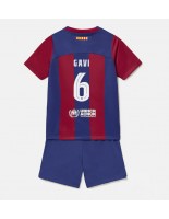 Barcelona Paez Gavi #6 Domácí dres pro děti 2023-24 Krátký Rukáv (+ trenýrky)
